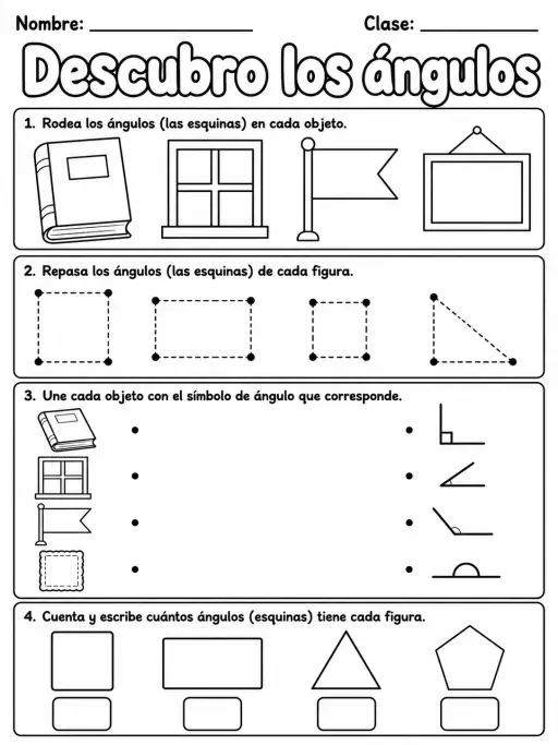 4.º grado - ángulos - Paquete de fichas
