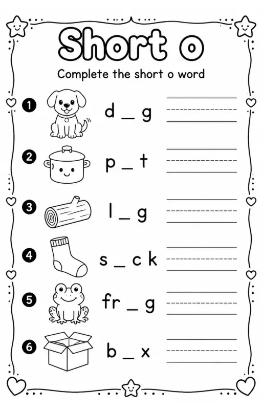 Complete the short o word