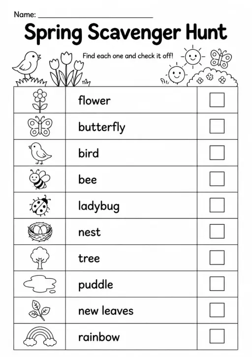 Spring Scavenger Hunt — Grade 3