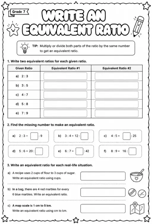 Write an equivalent ratio