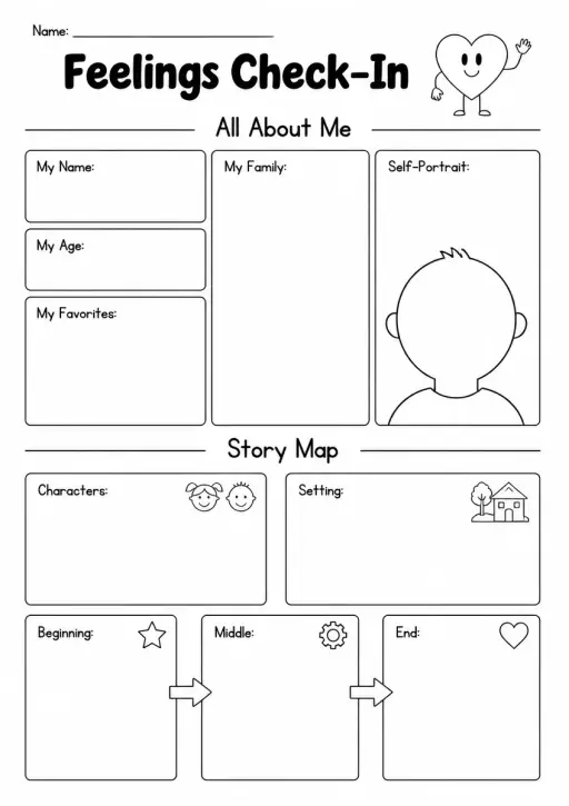 Feelings Check-In Graphic Organizer — Grade 1
