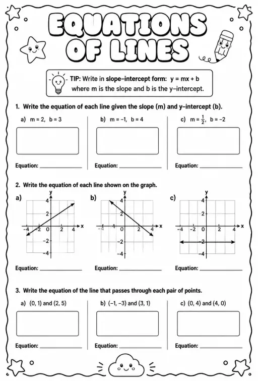 Equations of lines