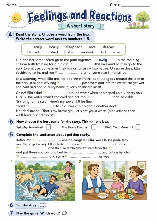 Cambridge Flyers - Feelings and Reactions - Practice 2 | Free Worksheet