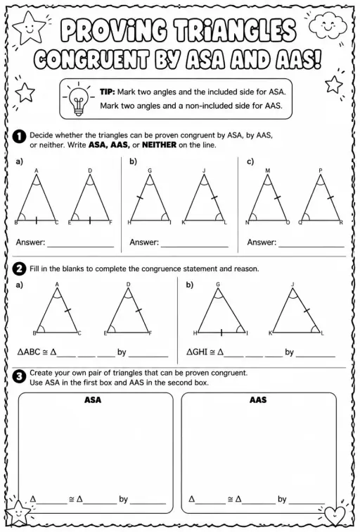 Proving triangles congruent by ASA and AAS