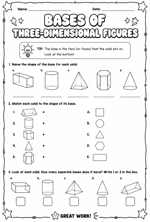 Bases of three-dimensional figures
