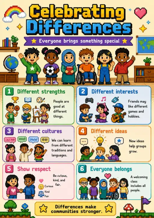 Celebrating Differences Friendship Infographic