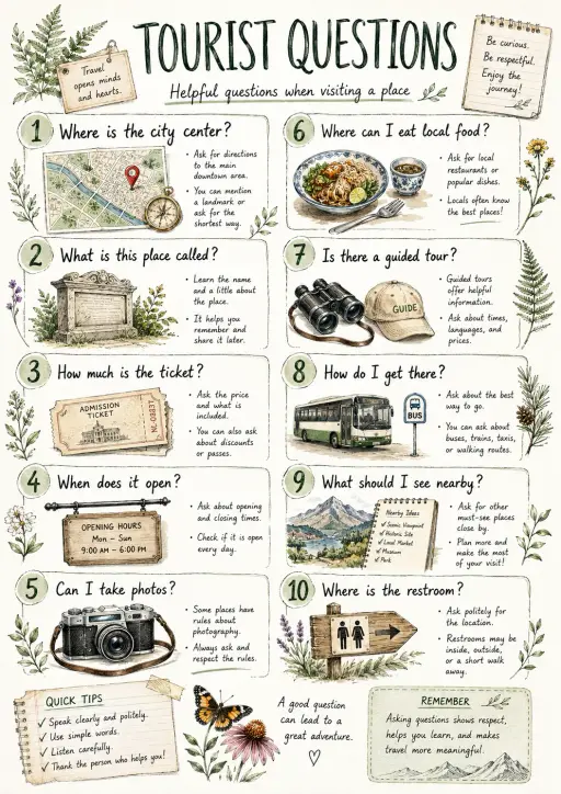 Tourist Questions Travel Infographic