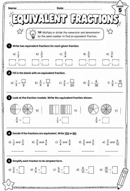 Equivalent fractions