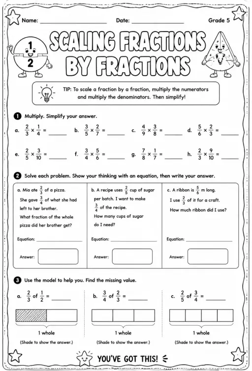 Scaling fractions by fractions