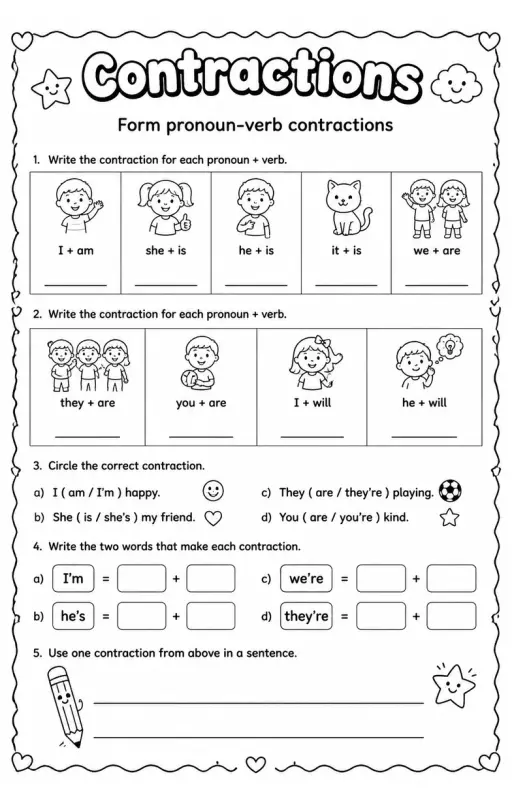 Form pronoun-verb contractions