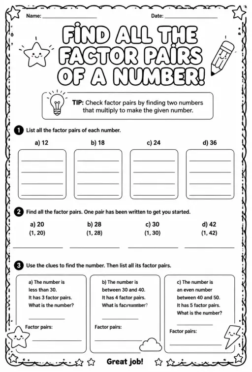 Find all the factor pairs of a number