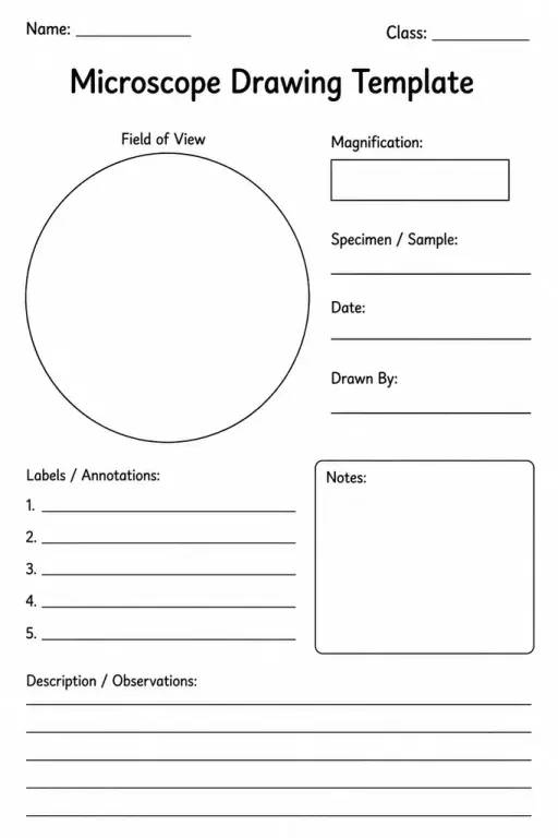Microscope Drawing Template
