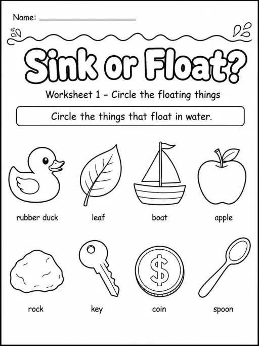 Sink or Float? Worksheet Pack