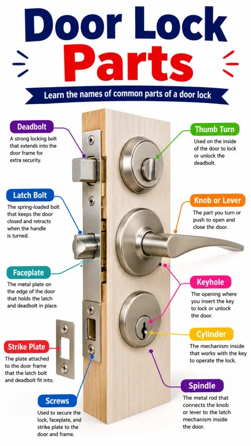 Door Lock Parts Infographic