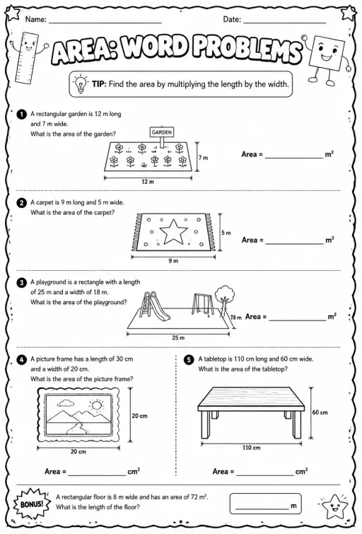 Area: word problems