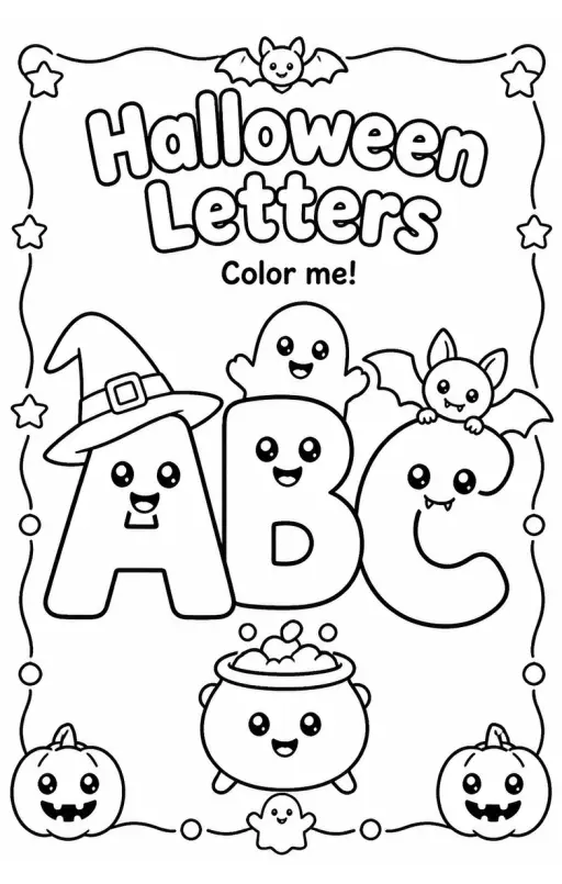 Halloween Letters Coloring Page