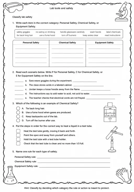 Classify lab safety