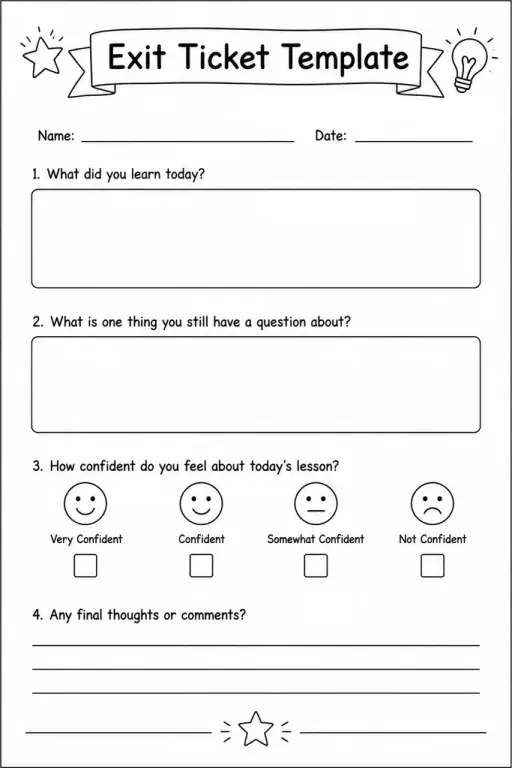 Exit Ticket Template