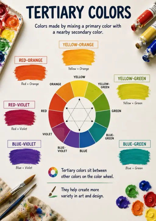 Tertiary colors Color Theory Infographic