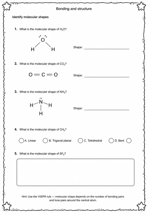 Identify molecular shapes