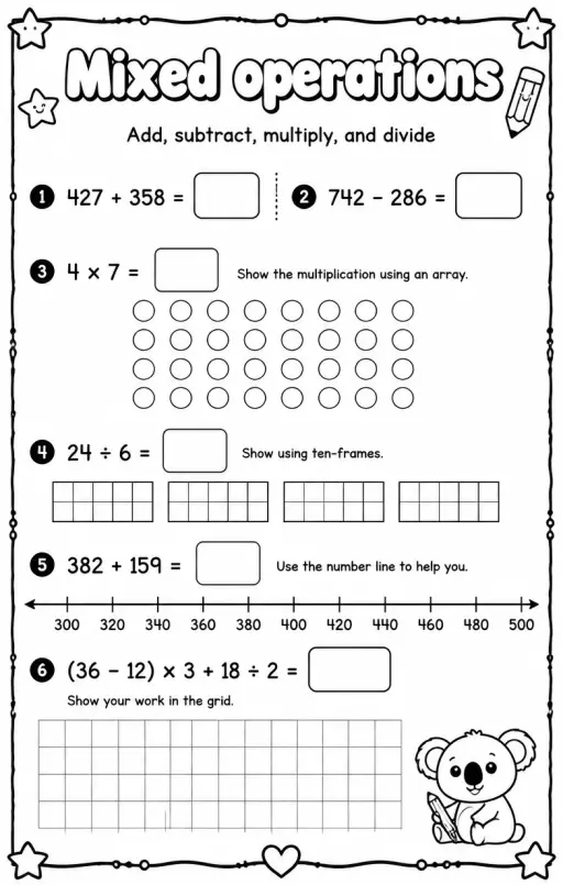 Add, subtract, multiply, and divide