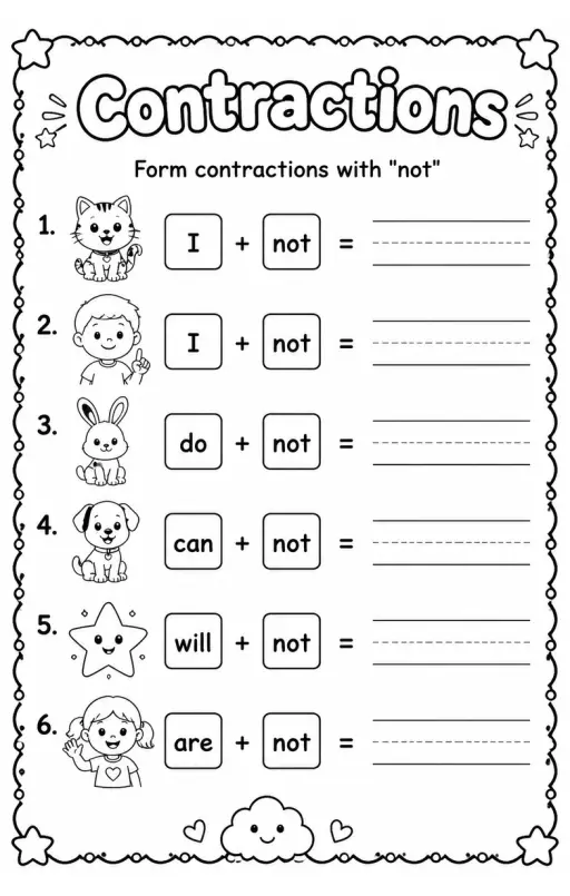 Form contractions with "not"