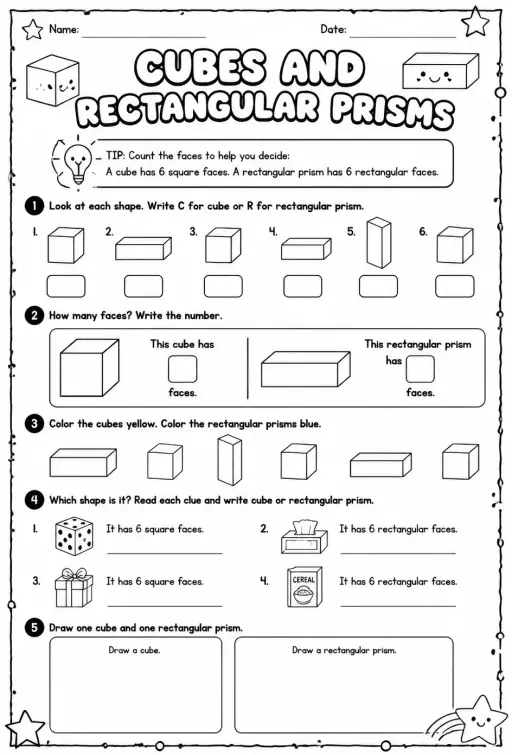 Cubes and rectangular prisms