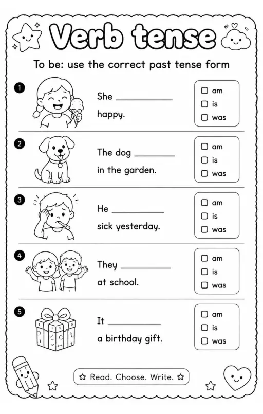 To be: use the correct past tense form