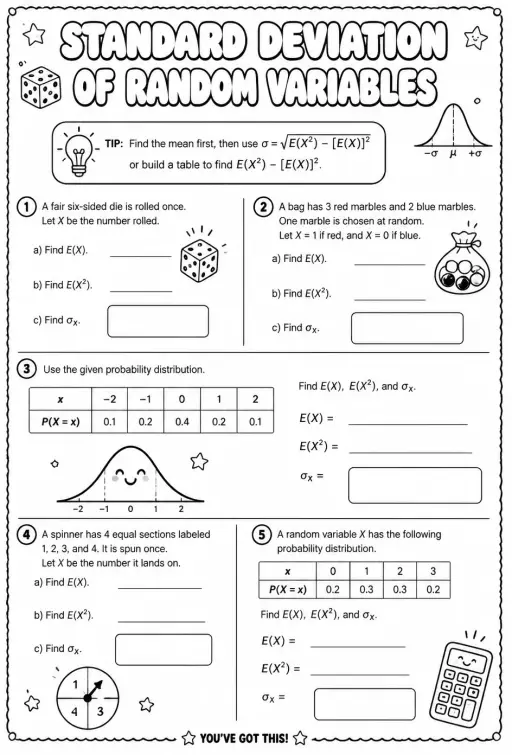 Standard deviation of random variables