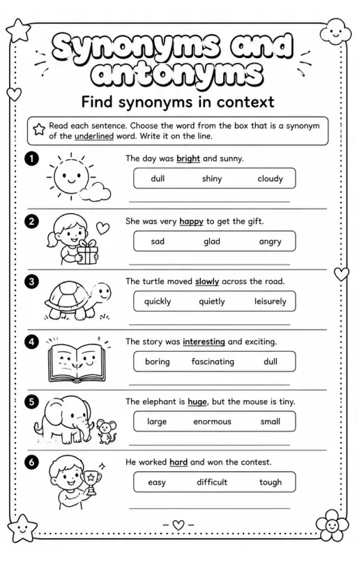 Find synonyms in context