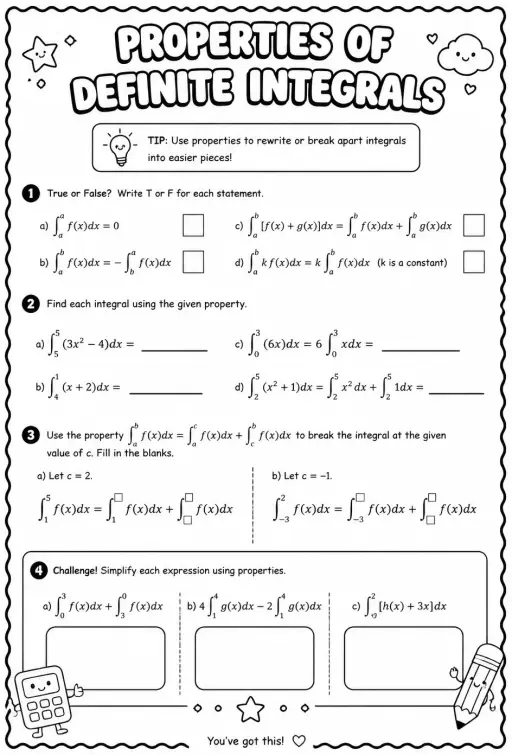 Properties of definite integrals