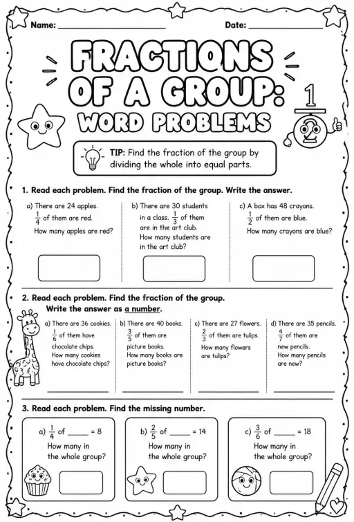 Fractions of a group: word problems