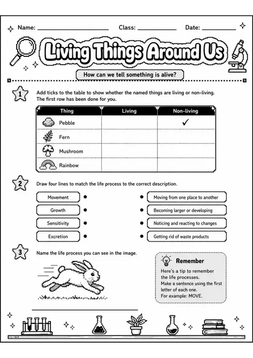 Lower Secondary Grade 6 Life Science Worksheets - Pack 1