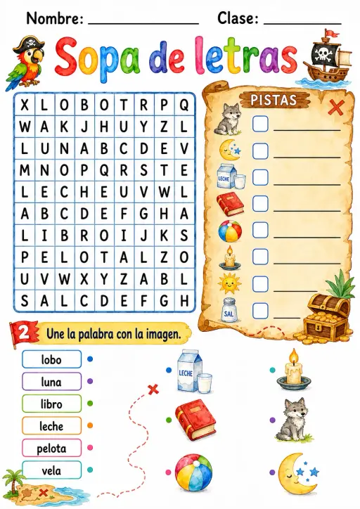 Spanish Letter L Phonics Worksheets Pack