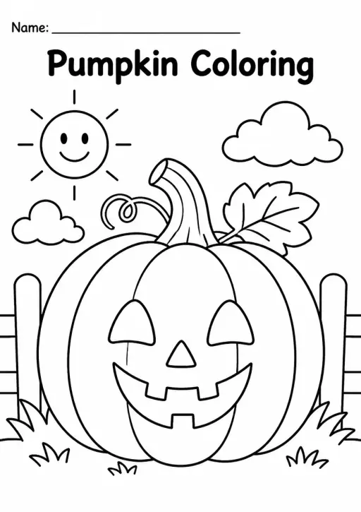Pumpkin Coloring Pages — Grade 2