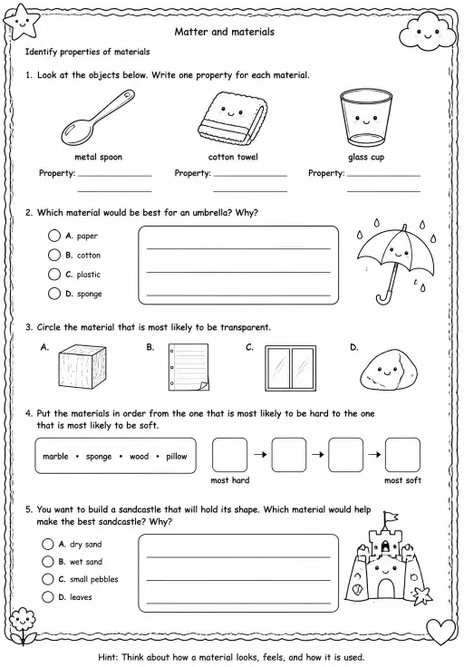 Identify properties of materials
