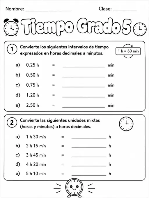 5.º grado - repaso de matemáticas - Paquete de fichas - Conjunto 2