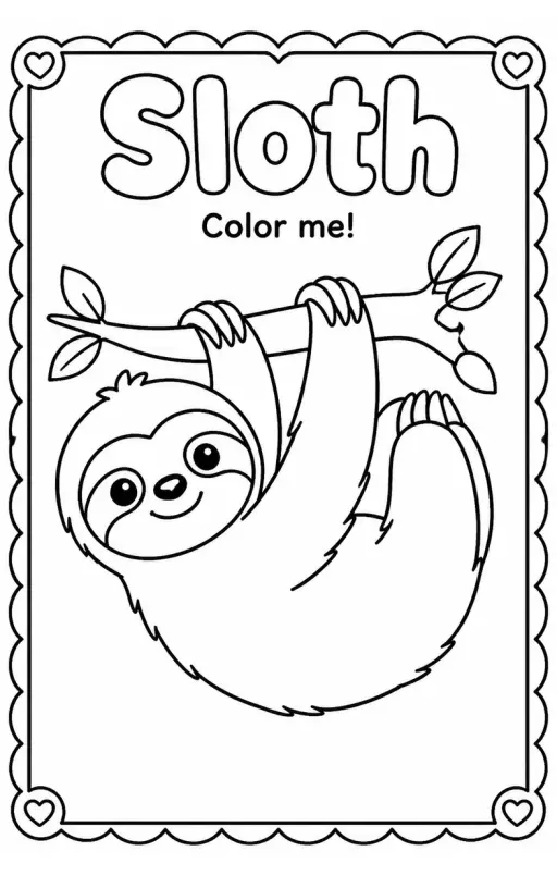 Sloth Coloring Pages