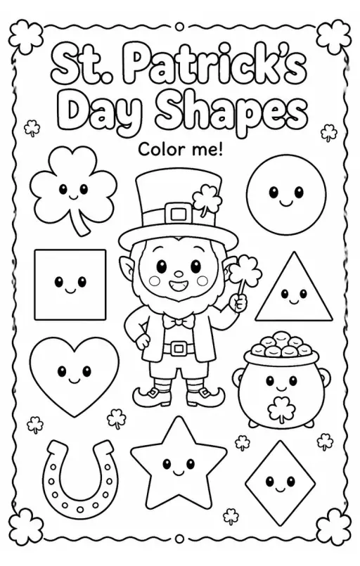 St. Patrick's Day Shapes Coloring Page