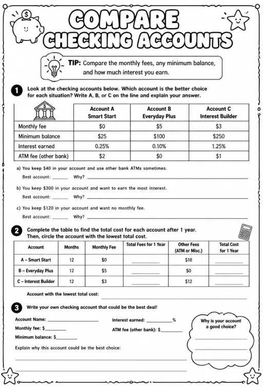 Compare checking accounts