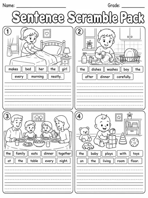 Sentence Scramble Pack