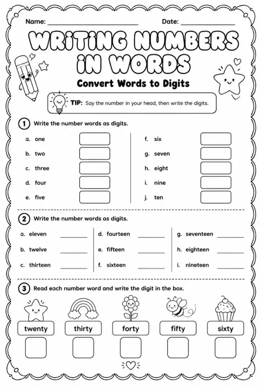 Writing numbers in words - convert words to digits