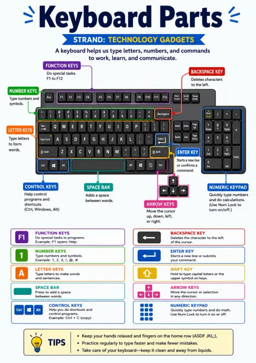 Keyboard Parts Technology Gadgets Infographic