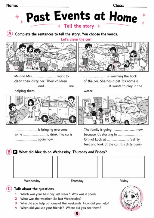 Cambridge MOVERS - Past Events at Home | Free Worksheet