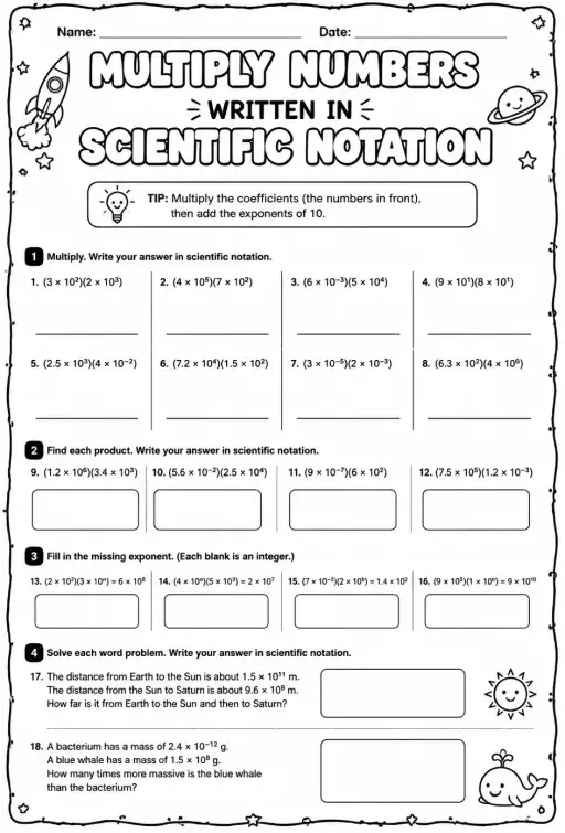 Multiply numbers written in scientific notation