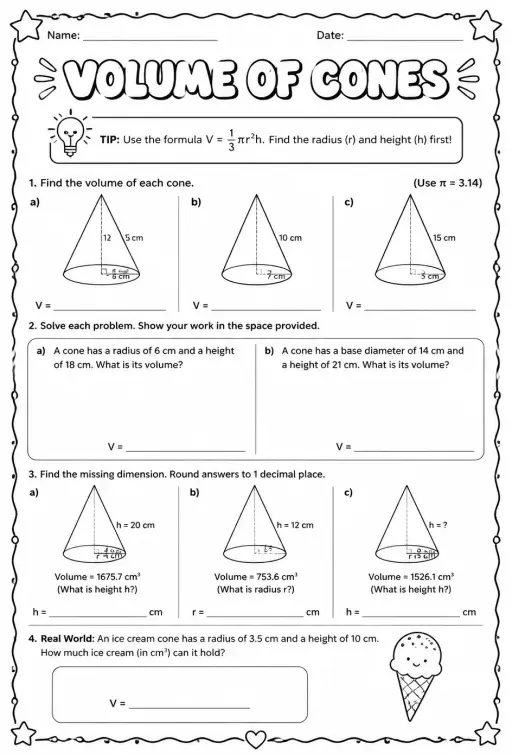 Volume of cones