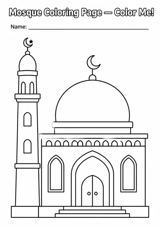 Mosque Coloring Page