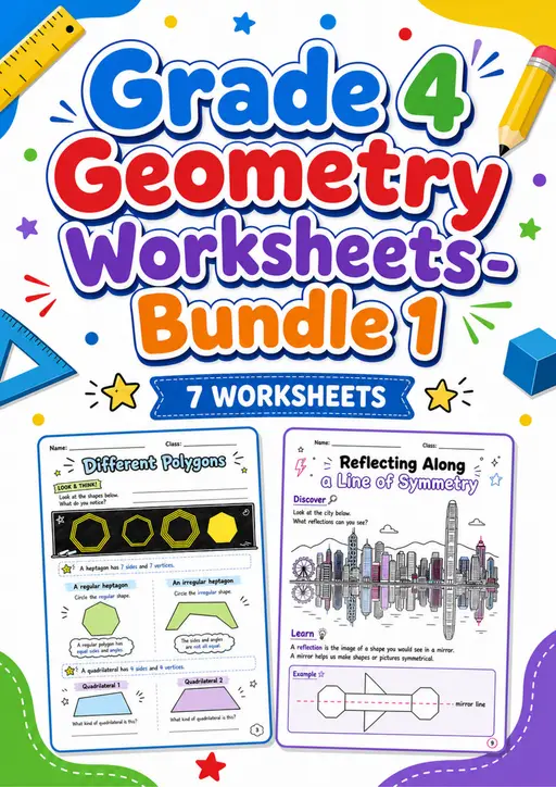 Grade 4 Geometry Worksheets - Pack 1
