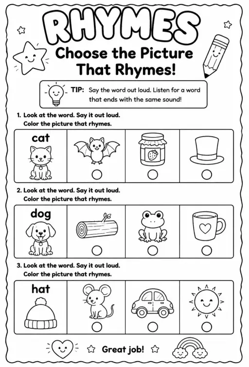 Choose the picture that rhymes with the word