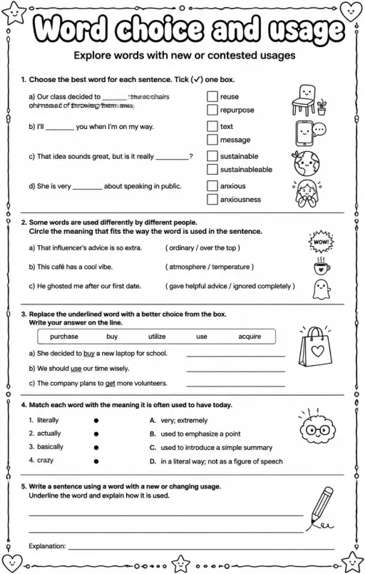 Explore words with new or contested usages